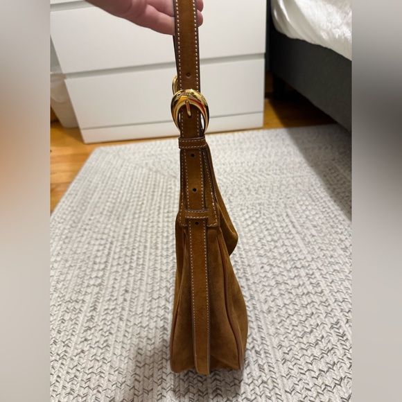 Staud Pine Leather Hobo Bag in Tan Suede - Picture 12 of 16